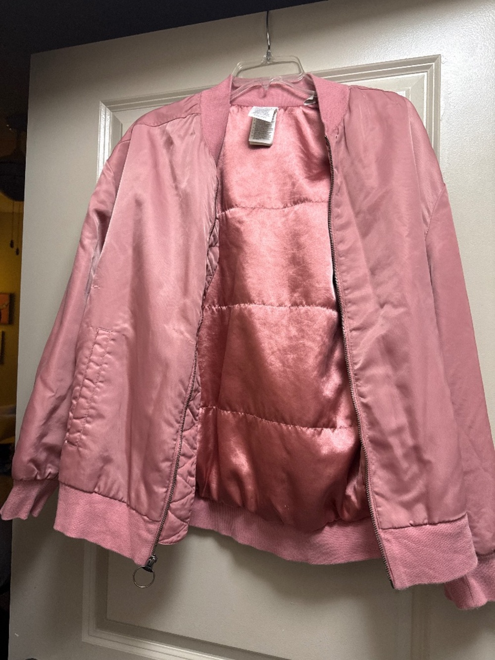 Reebok pink bomber jacket size M